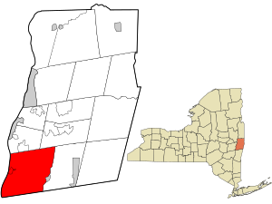 Location in Rensselaer County and the state of New York.