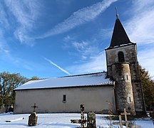 L'église sous la neige.