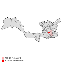 Lage des Stadtviertels Katendrecht in Rotterdam
