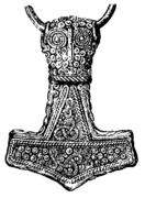 An ancient Norse Mjöllnir pendant with trefoils