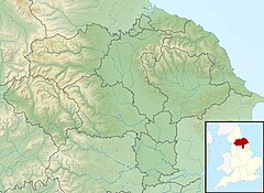 A relief map of North Yorkshire