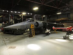 A SAAF Mirage F1 on static display as part of the South African Air Force Museum.