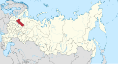 Die ligging van Wologda-oblast in Rusland