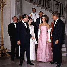 Jacqueline Kennedy, the wife of President John F. Kennedy, made pink a popular high-fashion color.