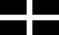 Image 25Flag of St Piran, used as a flag of Cornwall (from Culture of Cornwall)