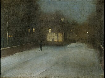 Nocturne in Grey and Gold: Chelsea Snow (Gris et or : neige), 1876 Cambridge (Massachusetts), Fogg Art Museum