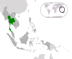 Location of Tayland (green) in ASEAN (dark grey)  –  [Legend]