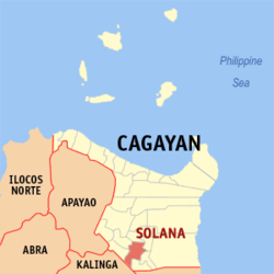 Mapa de Cagayan con Solana resaltado