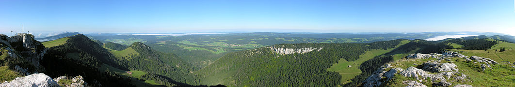 Paysage typique de la Haute-Chaîne du Jura, vu depuis Le Chasseron.