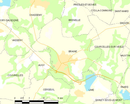 Carte des communes limitrophes