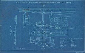 Plan général de la fonderie de Mazières.