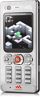 Simple games gained popularity on mobile phones such as this Sony Ericsson running Edge in 2008.