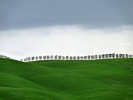 Cảnh quan đồi thoải gần Val d'Orcia