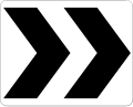 R6-4 Chevron roundabout directional