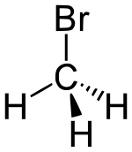 Structuurformule van broommethaan