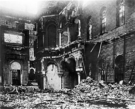 The Synagogue of Turin in 1942, after the bombardment