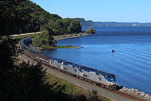 Amtrak's Empire Builder passes through Maple Springs in 2018