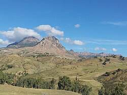 Ouarsenis range from Tamalaht. Kef Sidi Belkheiret to the right and Kef Sid Amar (1985 m) to the left