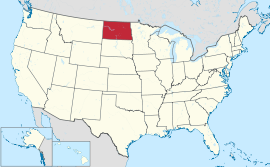 Mapa ti Estados Unidos a mangipakita ti North Dakota