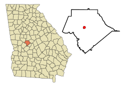 Location in Crawford County and the state of جورجیا