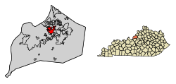 Location of St. Matthews in Jefferson County, Kentucky