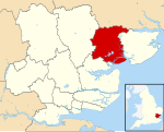 Colchester shown within Essex