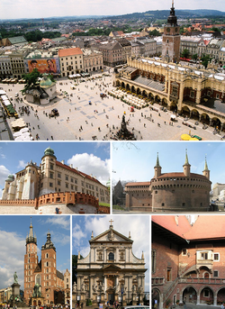 Main Market Square, Lâu đài Wawel, Barbican, St. Mary's Basilica, St. Peter và Paul Church, Collegium Maius