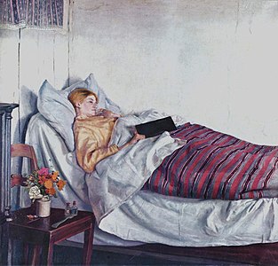 The Sick Girl, by Michael Peter Ancher on Disease