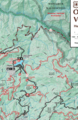 Topographical map of Hume Lake.