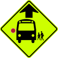 S3-1 School bus stop ahead