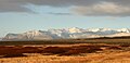 La parte centrale priva di ghiacci del Parco Nazionale Skaftafell vista da Sud nel Novembre 2007