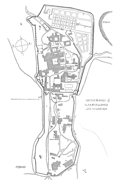 Plan général du site de Clairvaux.