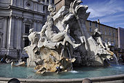 Neljän joen lähde (Fontana dei Quattro Fiumi), 1648–51.