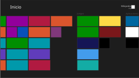 Esquema de pantalla inicio en Windows 8