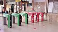 The fare gates of the station