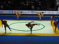 Amateur sumo competitions and training may sometimes use pre-built, portable dohyō made of canvas and foam plastic.