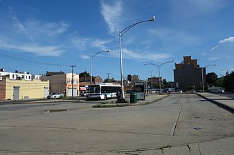 The former bus terminal and parking lot adjacent to the station