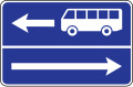 Exit to the road with a contraflow bus lane to the left