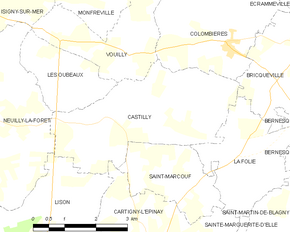 Poziția localității Castilly