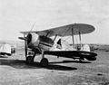 Un Gloster Gladiator della Royal Air Force (RAF) nella pista d'atterraggio di Ta' Qali (settembre 1940)