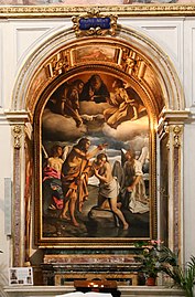 Olgiati-kapel: De doop van Christus, van Orazio Gentileschi.