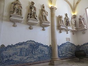 Azulejos (ca. 18th century[36]) of the Alcobaça Monastery