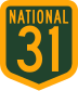 National Highway 31 marker