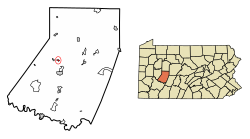 Location of Ernest in Indiana County, Pennsylvania.