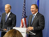 USA:s vicepresident Joe Biden möter Löfven i Sverige i augusti 2016.