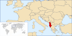 Location of Albania