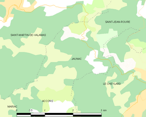 Poziția localității Jaunac