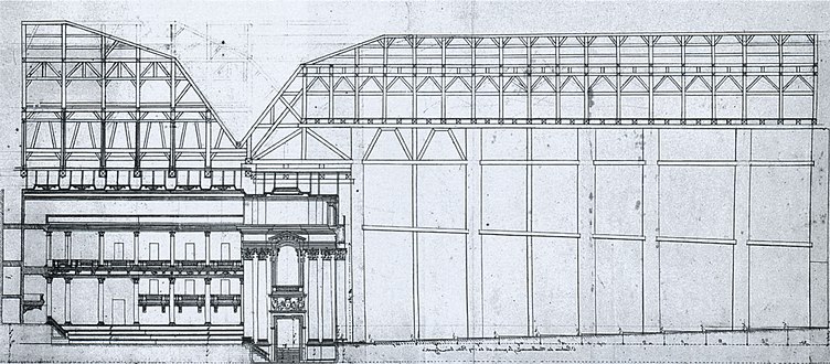 Long section of the Salle des Machines