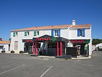 Magasin Spar dans le village de Le Vieil, commune de Noirmoutier-en-l'Île (France).