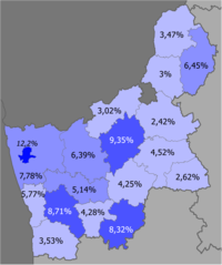 Người Nga trong khu vực   >10%   8–10%   5–8%   <5%